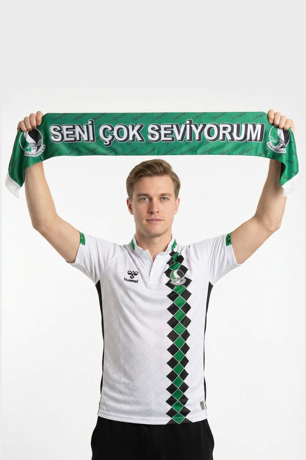 Sakaryaspor Şal Çift Taraflı Atkı- Çok Seviyorum